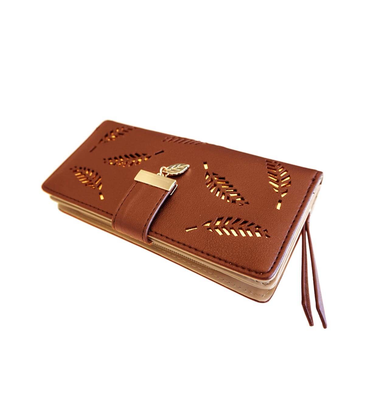 ZILOU Portemonnee Leaf Bruin zilou-portemonnee-leaf-bruin